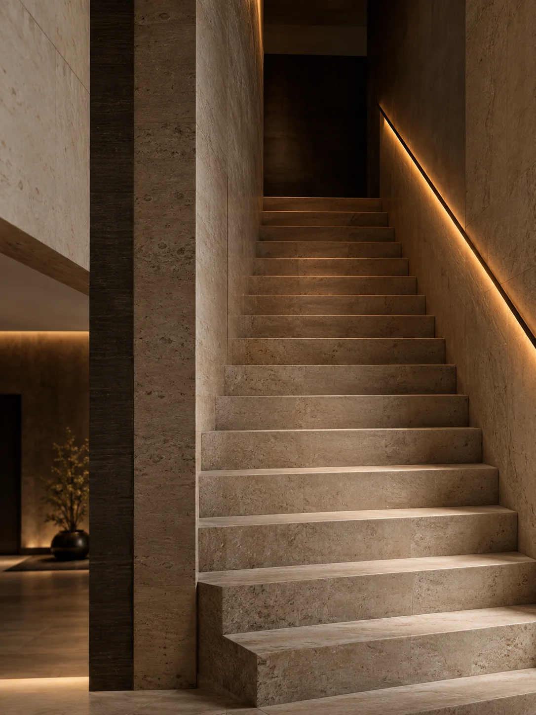 تفصيل معماري لدرج حجري